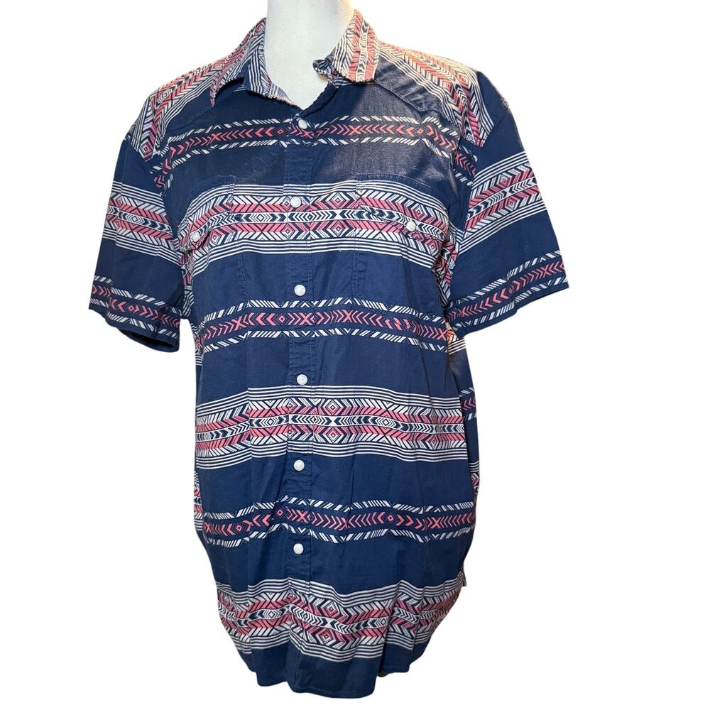 Lucky Brand Pearl Snap Western Shirt, Aztec Geometric, Men's Size Large